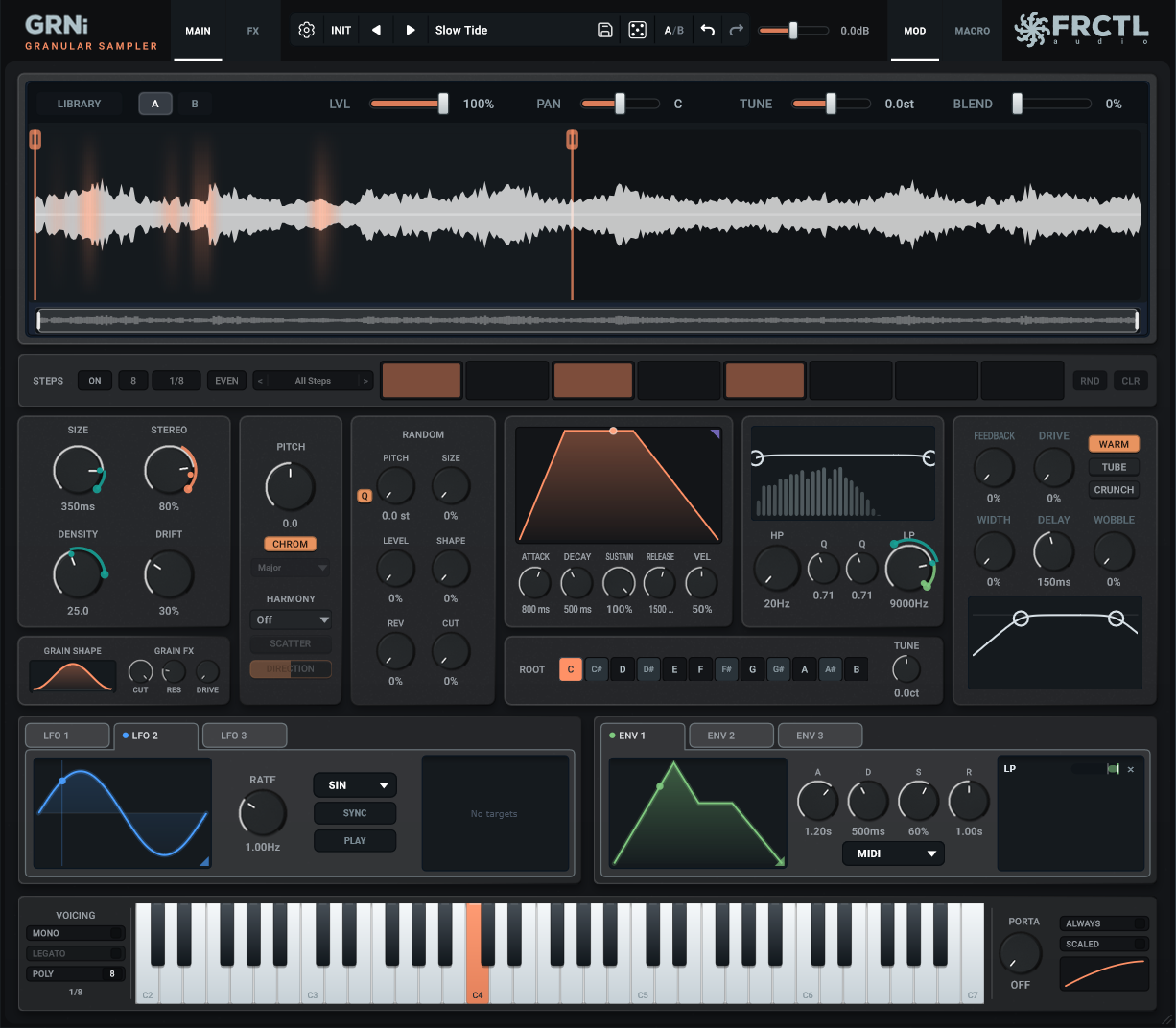 FRCTL Audio、グラニュラーサンプラー GRNi v1.1.0 で SLICE モード追加(無償)