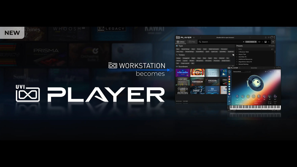 UVI Workstationが無料の「UVI Player」に改称、Falcon Expansionsも再生可能