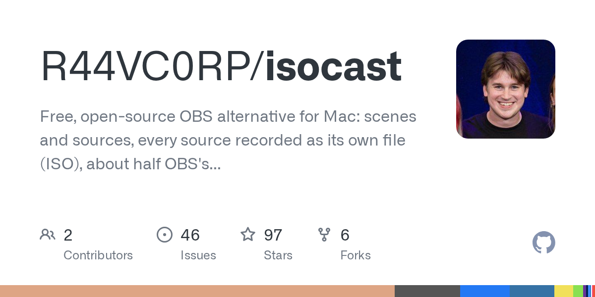 Isocast、Mac向け無料OSSの配信・録画アプリ。ソースごとに個別ファイルで保存