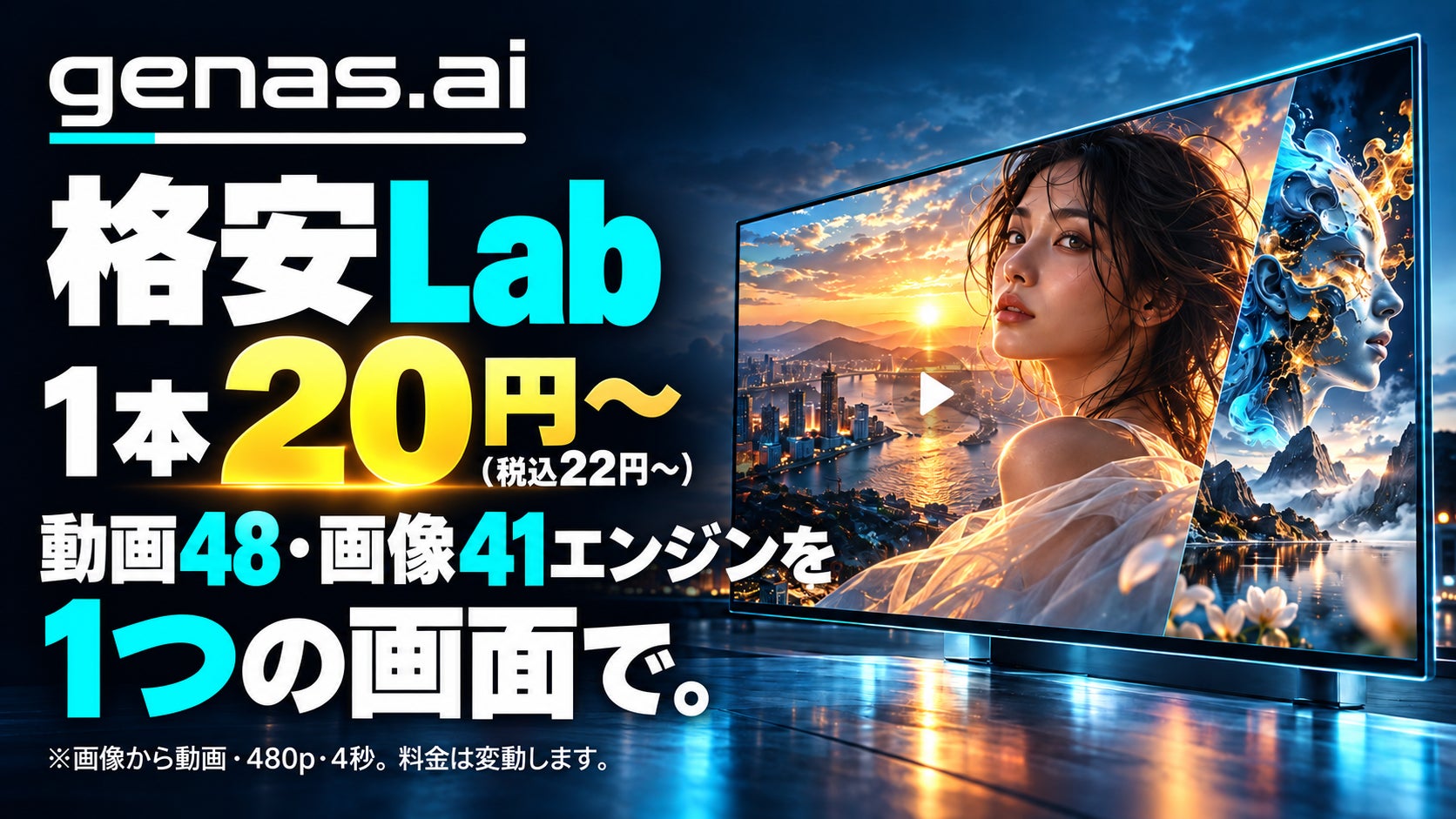 genas.ai、動画1本22円からのLabと動画48・画像41エンジンの新機能を提供開始