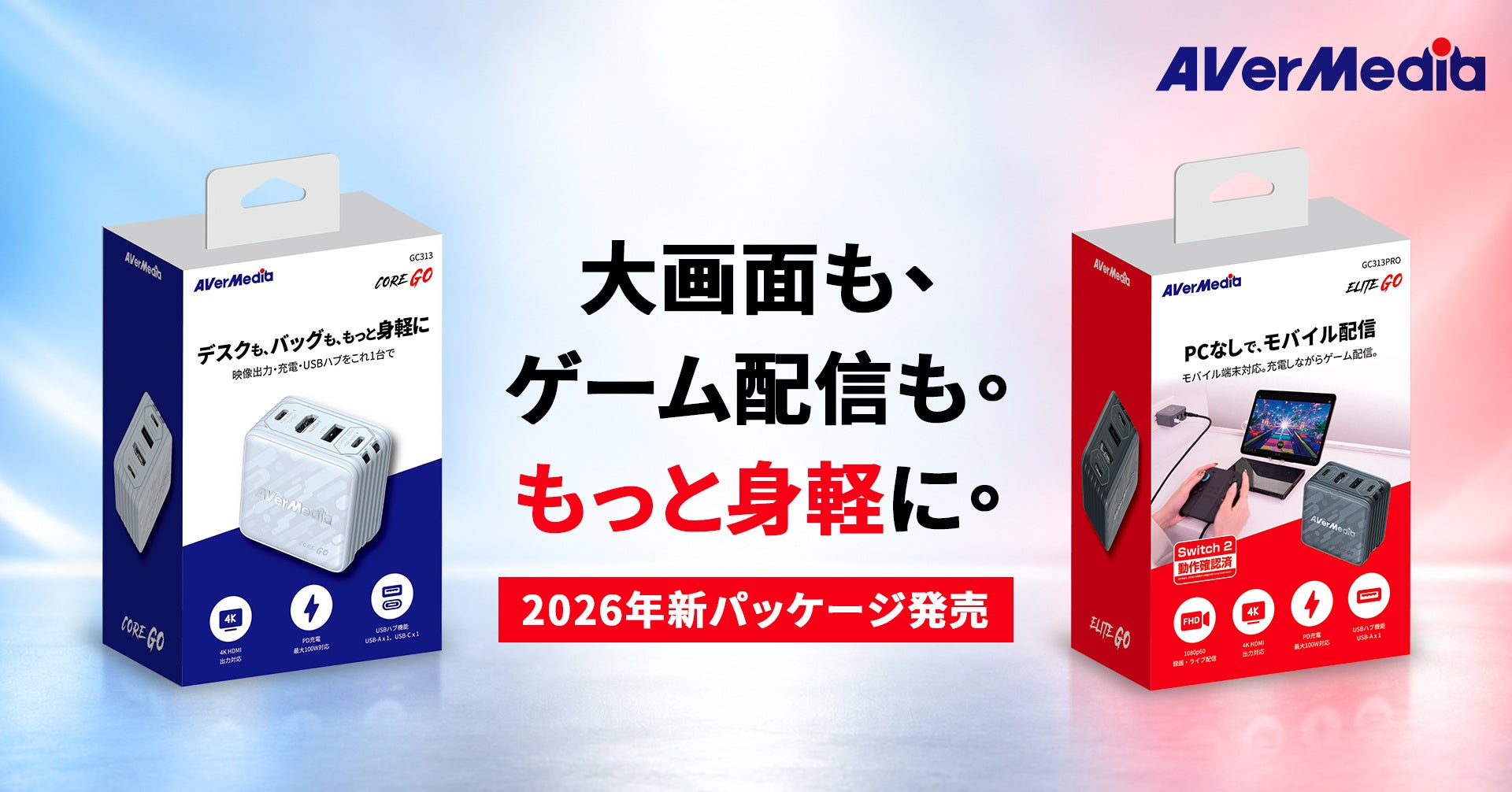 AVerMedia GC313・GC313Pro新パッケージ版、10月22日発売でSwitch 2に出荷時対応