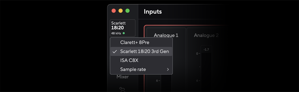 Focusrite、Control 2 の対応機種に Scarlett 3rd Gen や Clarett+ を追加